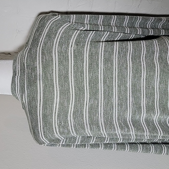 MIX by 41Hawthorn Striped Open Front Cardigan Sweater XL Green White Long Sleeve - Picture 7 of 13